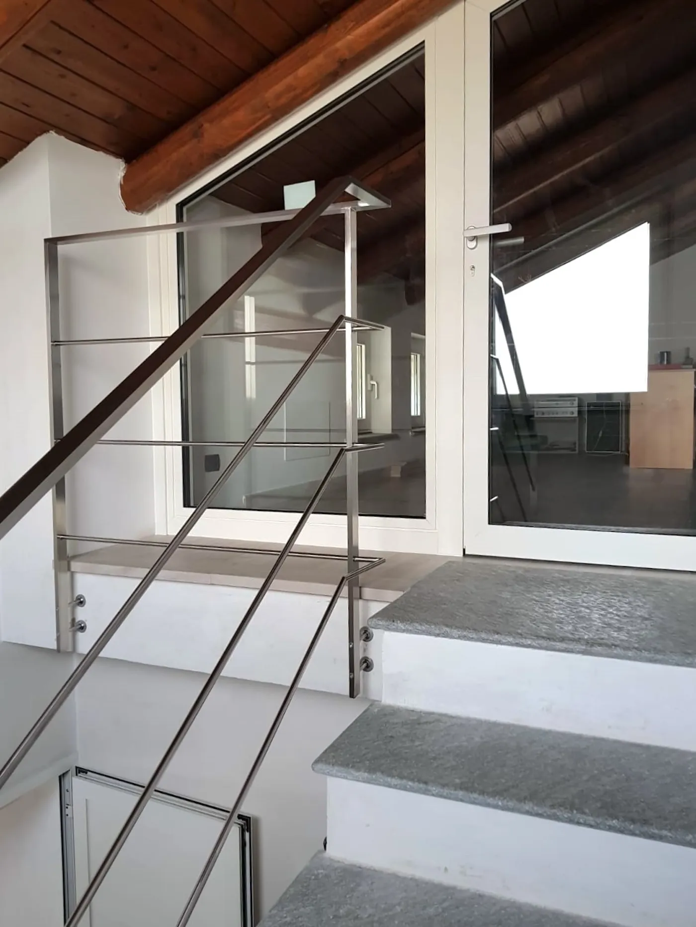 scala con ringhiera inox